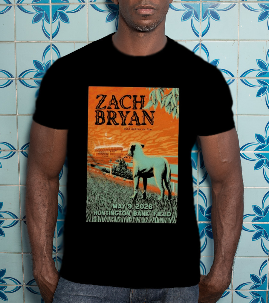 Zach Bryan Huntington Bank Field May 9 2026 With Heaven On Tour T-Shirt