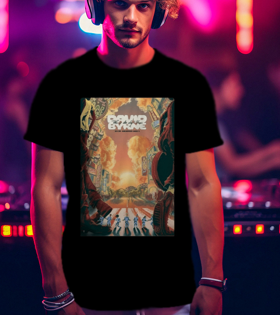 David Byrne Who Is The Sky North American Tour 2026 Vintage Retro Cityscape T-Shirt
