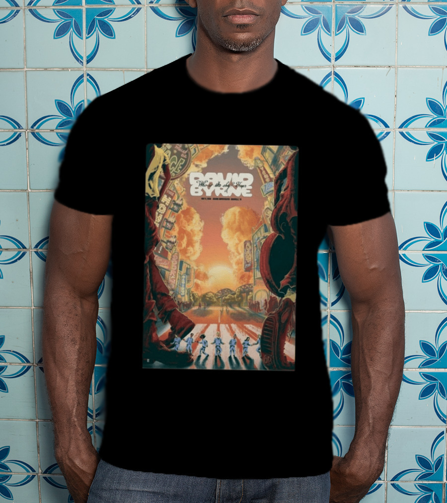 David Byrne Who Is The Sky North American Tour 2026 Vintage Retro Cityscape T-Shirt