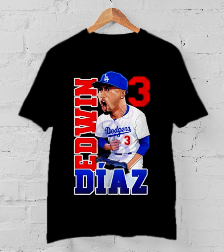 Los Angeles Dodgers Edwin Díaz Number 3 MLB Baseball 2026 T-Shirt