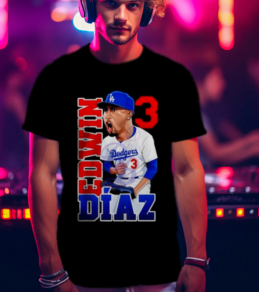 Los Angeles Dodgers Edwin Díaz Number 3 MLB Baseball 2026 T-Shirt