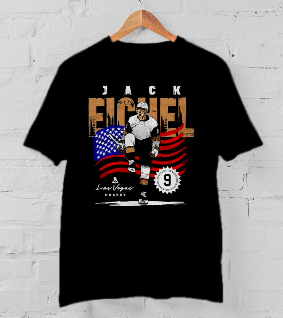 Jack Eichel American Flag Las Vegas Hockey 9 T-Shirt