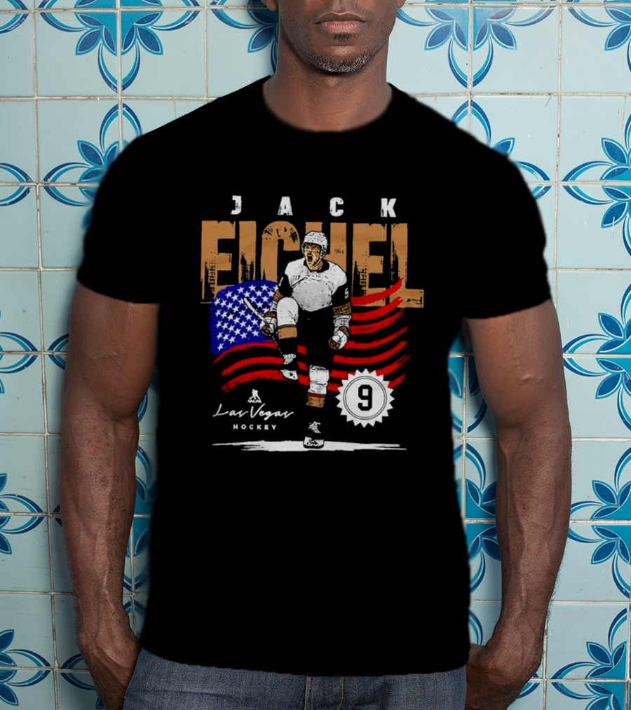 Jack Eichel American Flag Las Vegas Hockey 9 T-Shirt