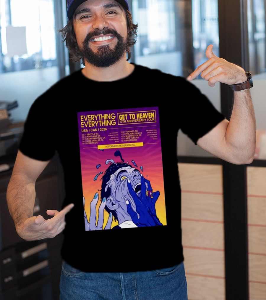 Everything Everything Get To Heaven 10th Anniversary Tour 2026 USA Canada Dates T-Shirt
