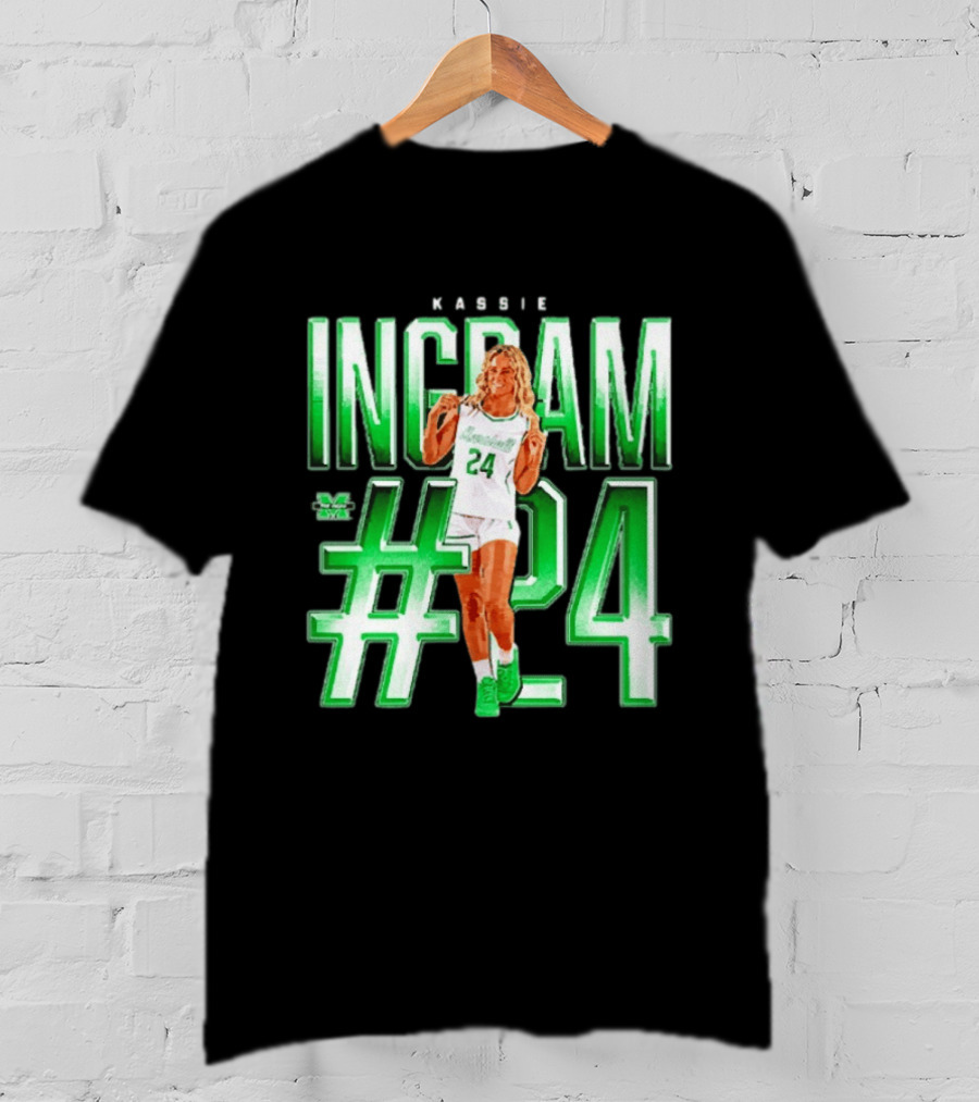 Kassie Ingram Marshall #24 Thundering Herd Team T-Shirt