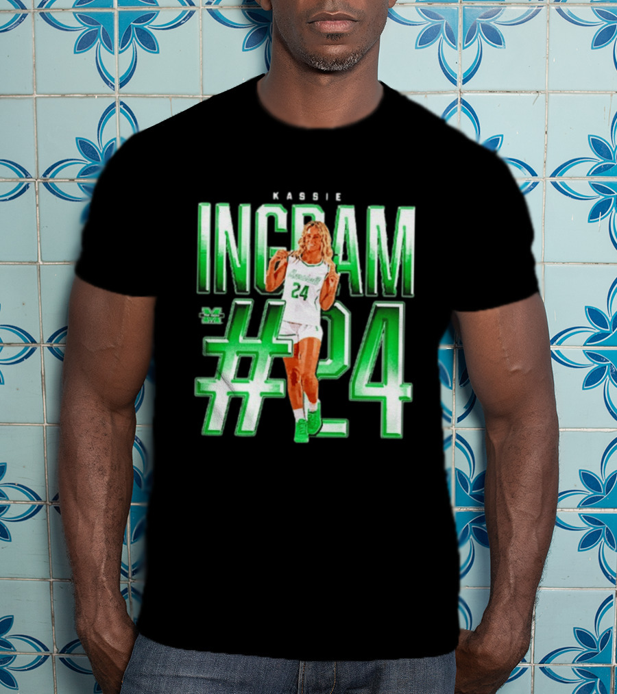 Kassie Ingram Marshall #24 Thundering Herd Team T-Shirt