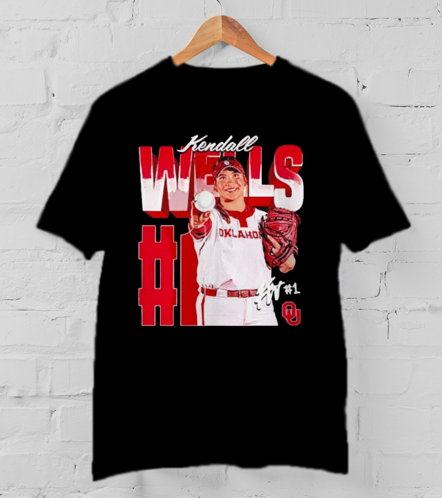 Kendall Wells Oklahoma Sooners Softball Player #1 T-Shirt