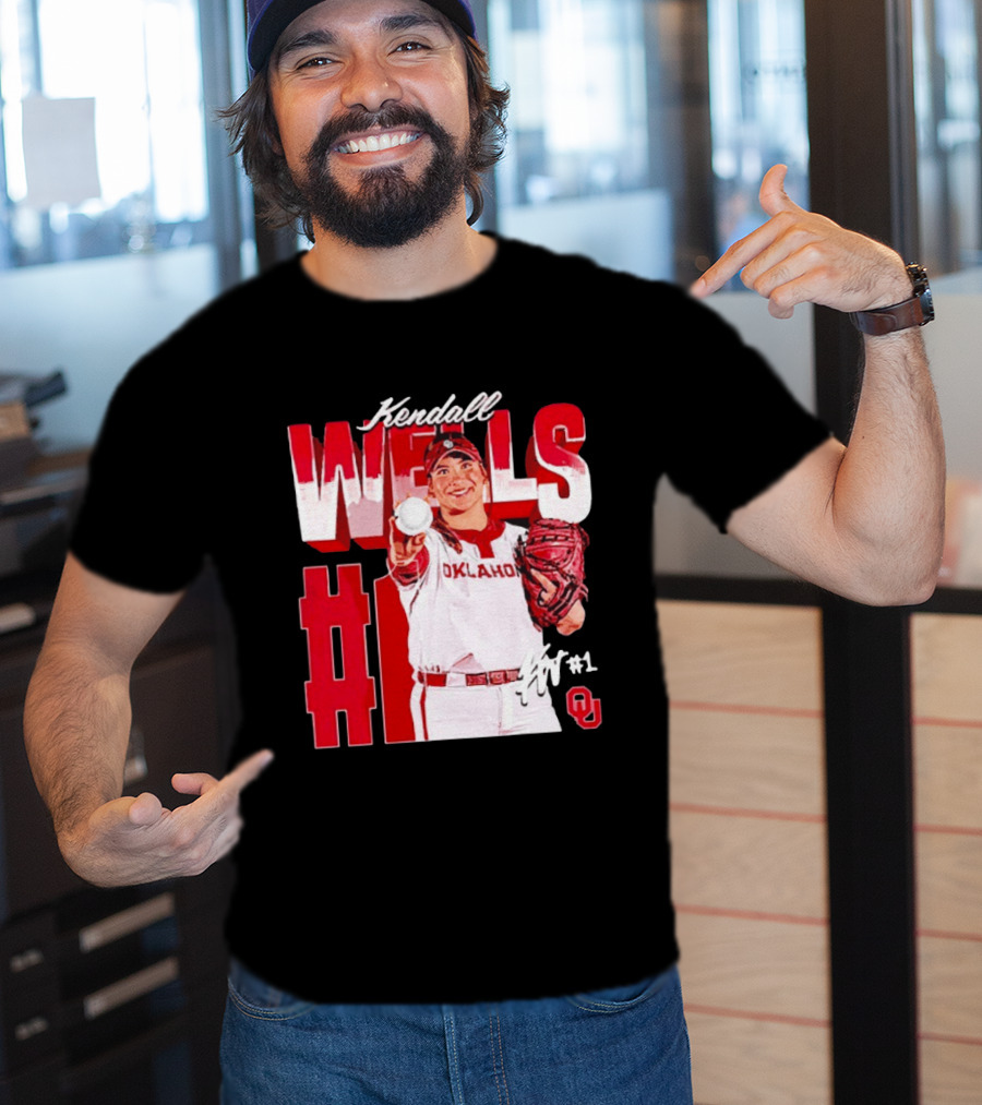 Kendall Wells Oklahoma Sooners Softball Player #1 T-Shirt
