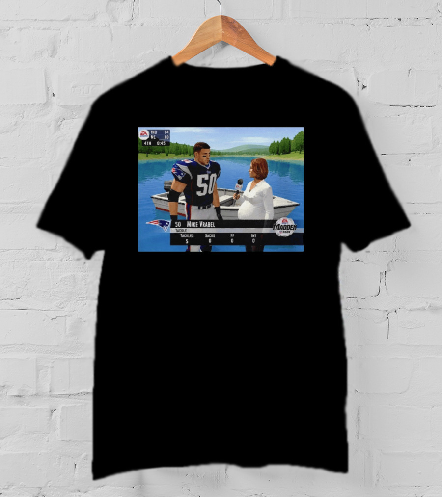 EA Madden 2002 Mike Vrabel Interview Football Patriots Video Game Scene T-Shirt