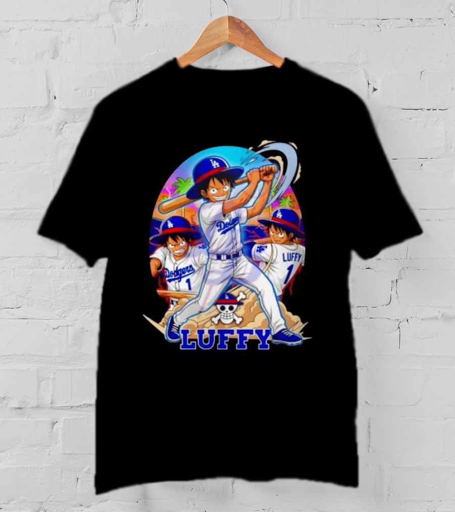 Monkey D. Luffy Dodgers Baseball 2026 Anime T-Shirt