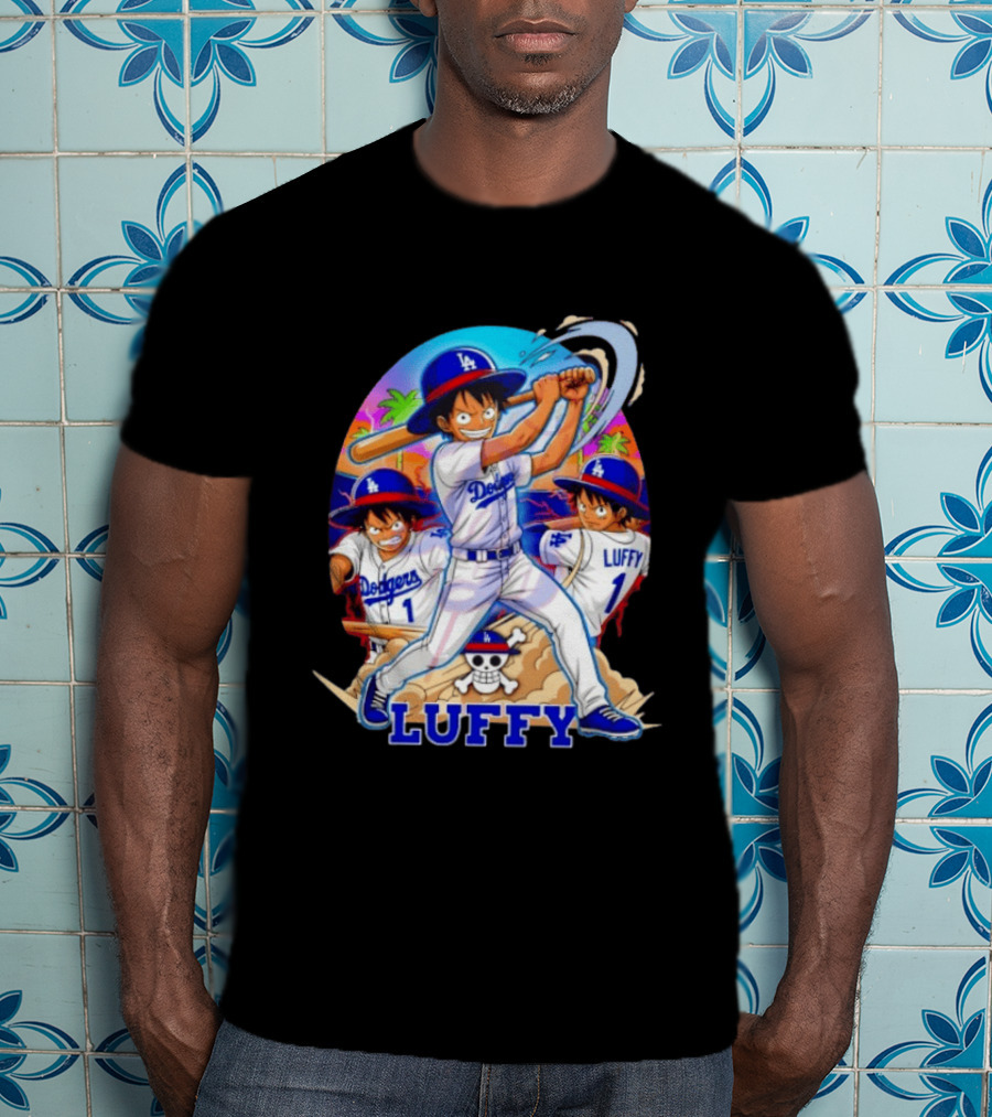 Monkey D. Luffy Dodgers Baseball 2026 Anime T-Shirt