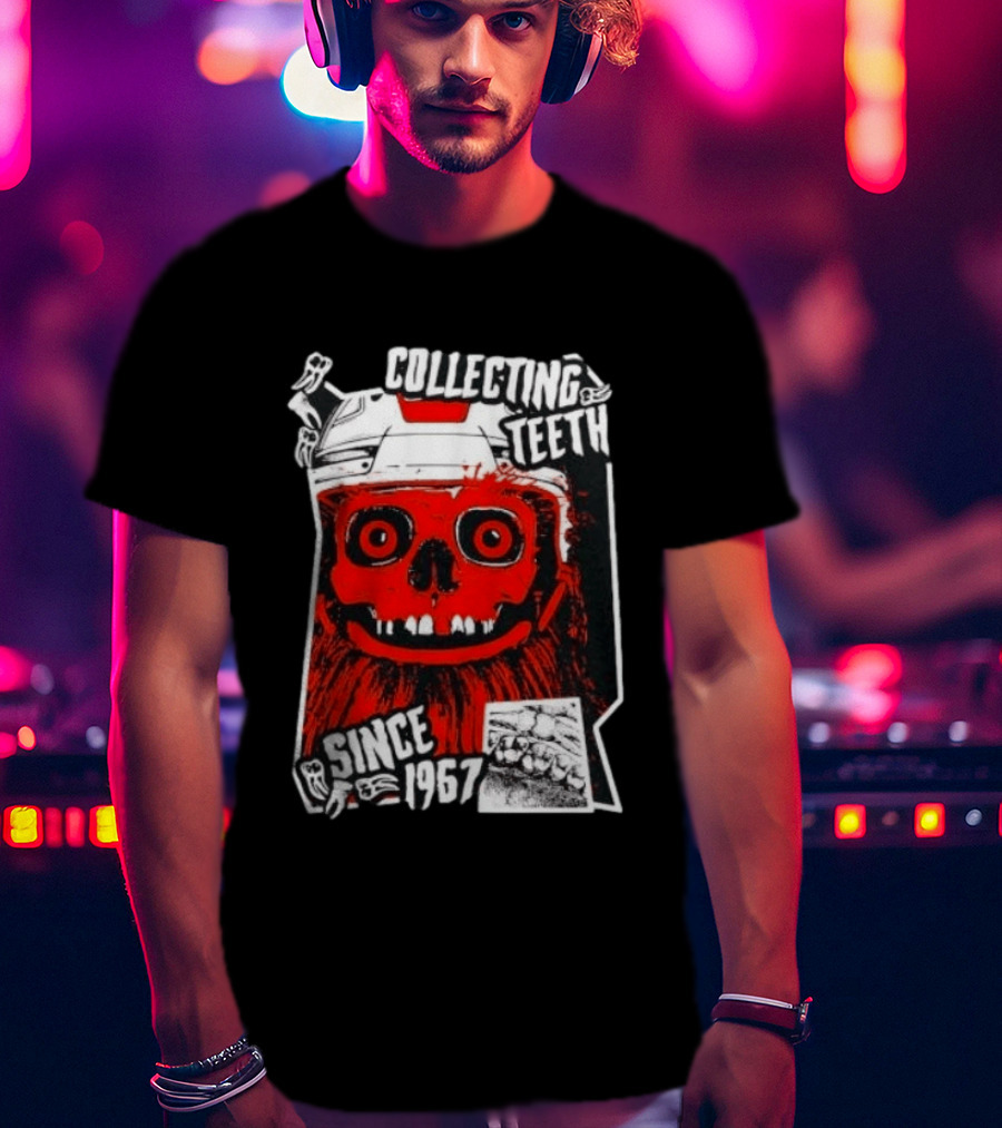 Philadelphia Flyers Gritty Collecting Teeth Since 1967 Monster Face Helmet T-Shirt