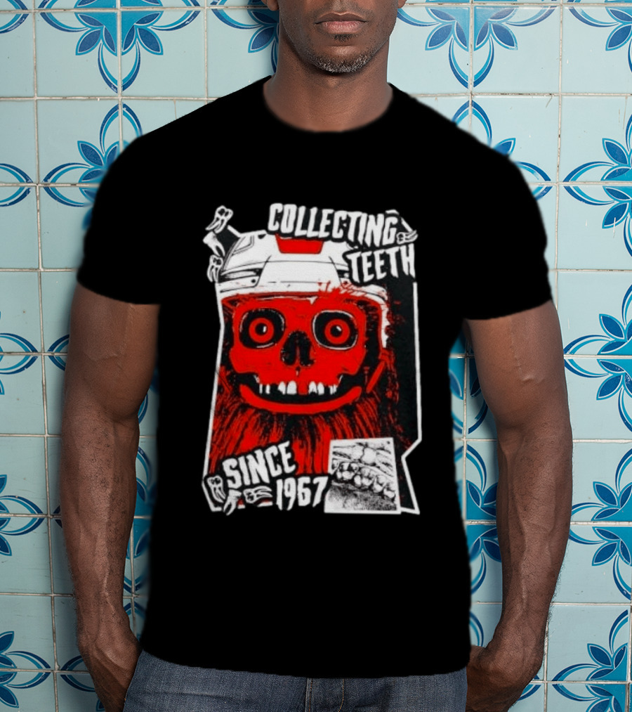 Philadelphia Flyers Gritty Collecting Teeth Since 1967 Monster Face Helmet T-Shirt