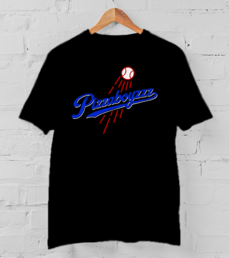 Pizzaboyzzz Los Angeles Dodgers MLB Baseball 2026 Baseball Projectile Motif T-Shirt