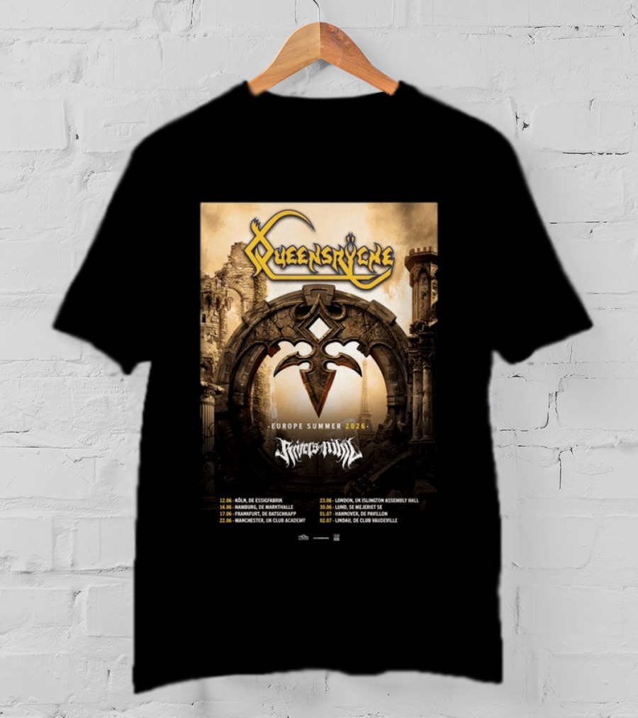 Queensryche Europe Summer 2026 Tour Dates Band T-Shirt