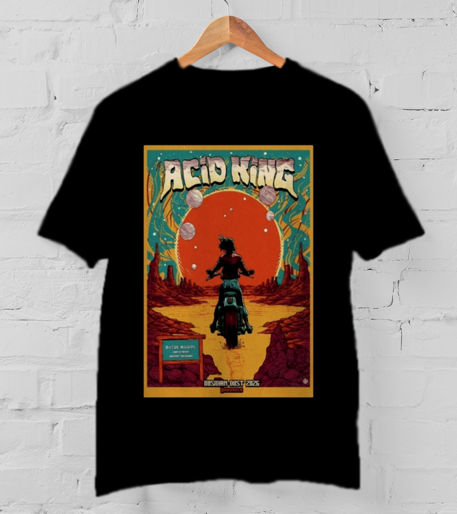 Acid King Obsidian Dust European Tour 2026 Busse Woods 30th Anniversary T-Shirt