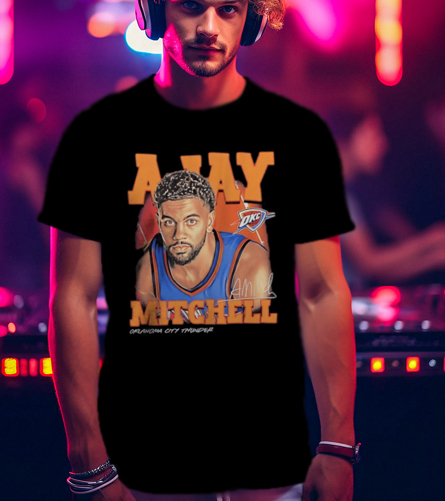 Ajay Mitchell Oklahoma City Thunder OKC Airbrush T-Shirt