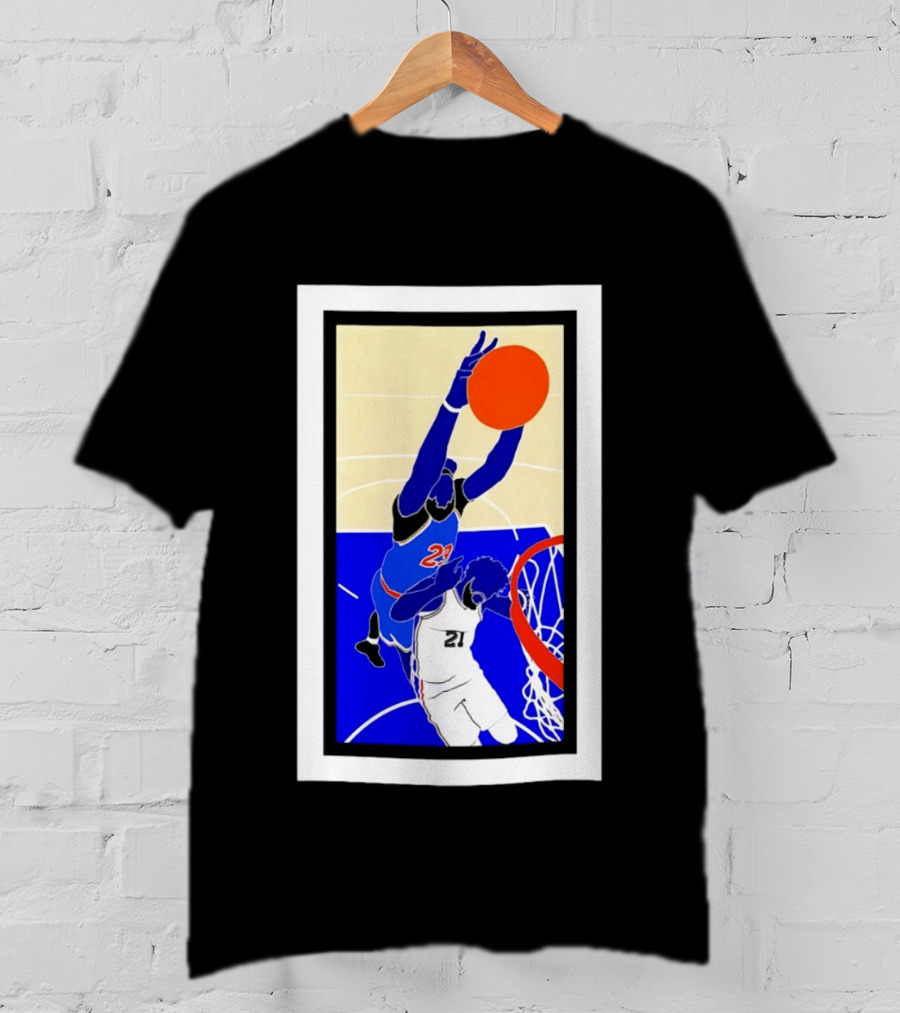 Mitchell Robinson Slam Dunk Over Joel Embiid New York Knicks T-Shirt