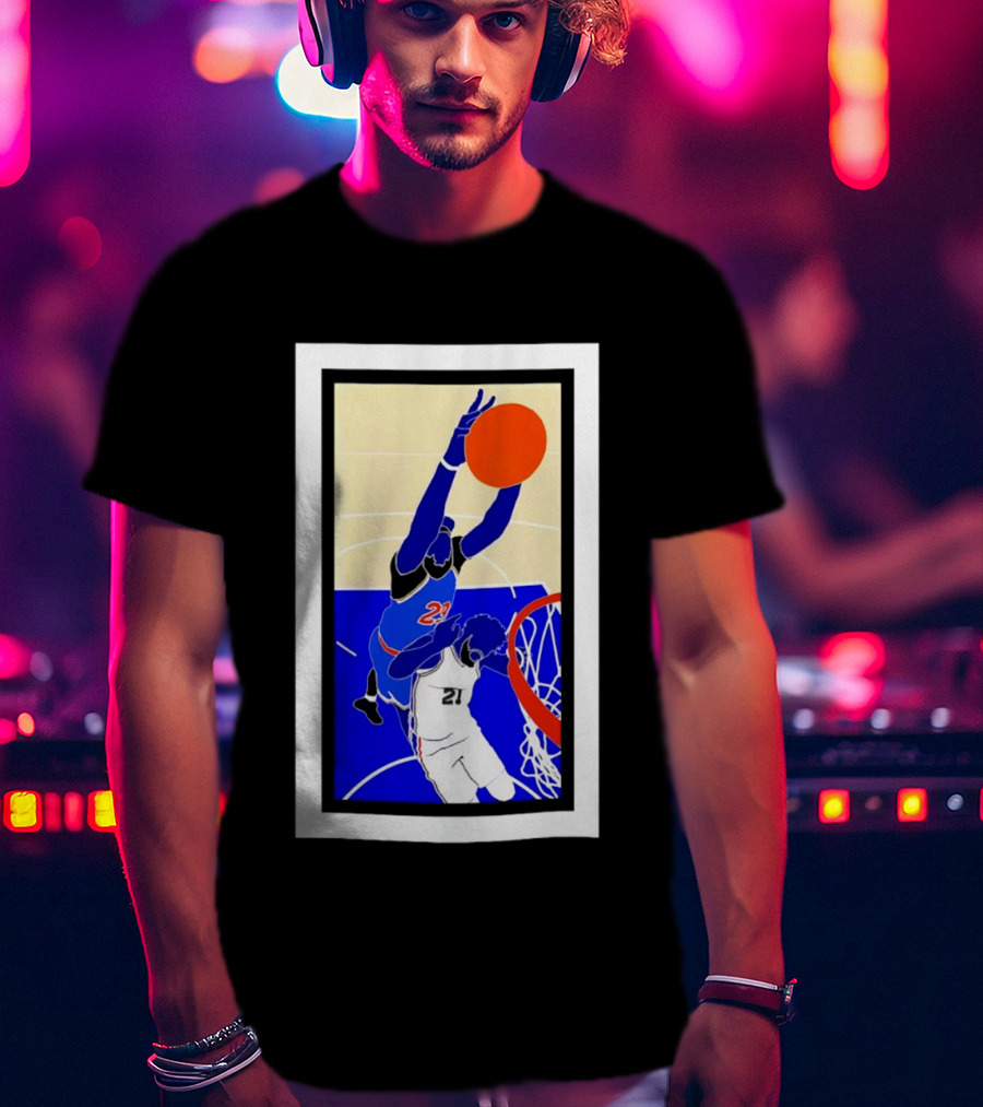 Mitchell Robinson Slam Dunk Over Joel Embiid New York Knicks T-Shirt