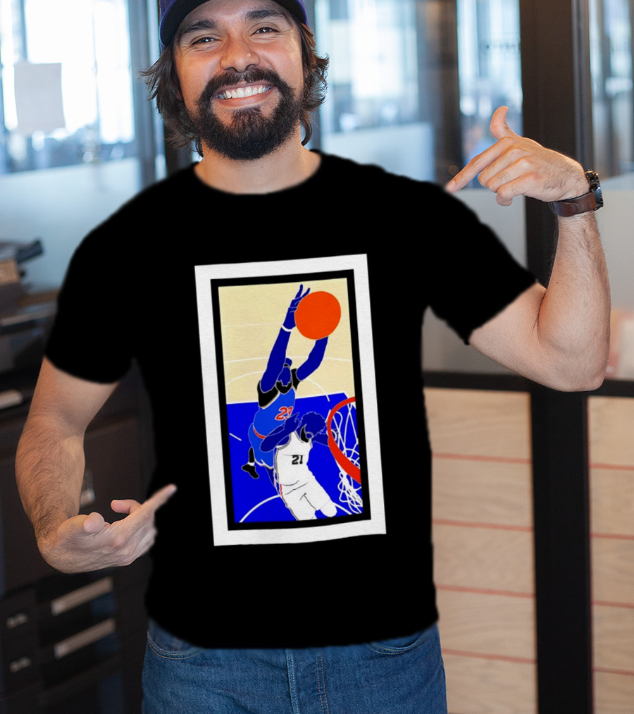 Mitchell Robinson Slam Dunk Over Joel Embiid New York Knicks T-Shirt