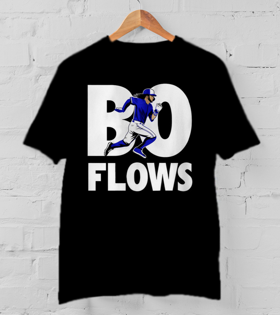 Bo Flows Running Baseball Player In Blue Uniform T-Shirt