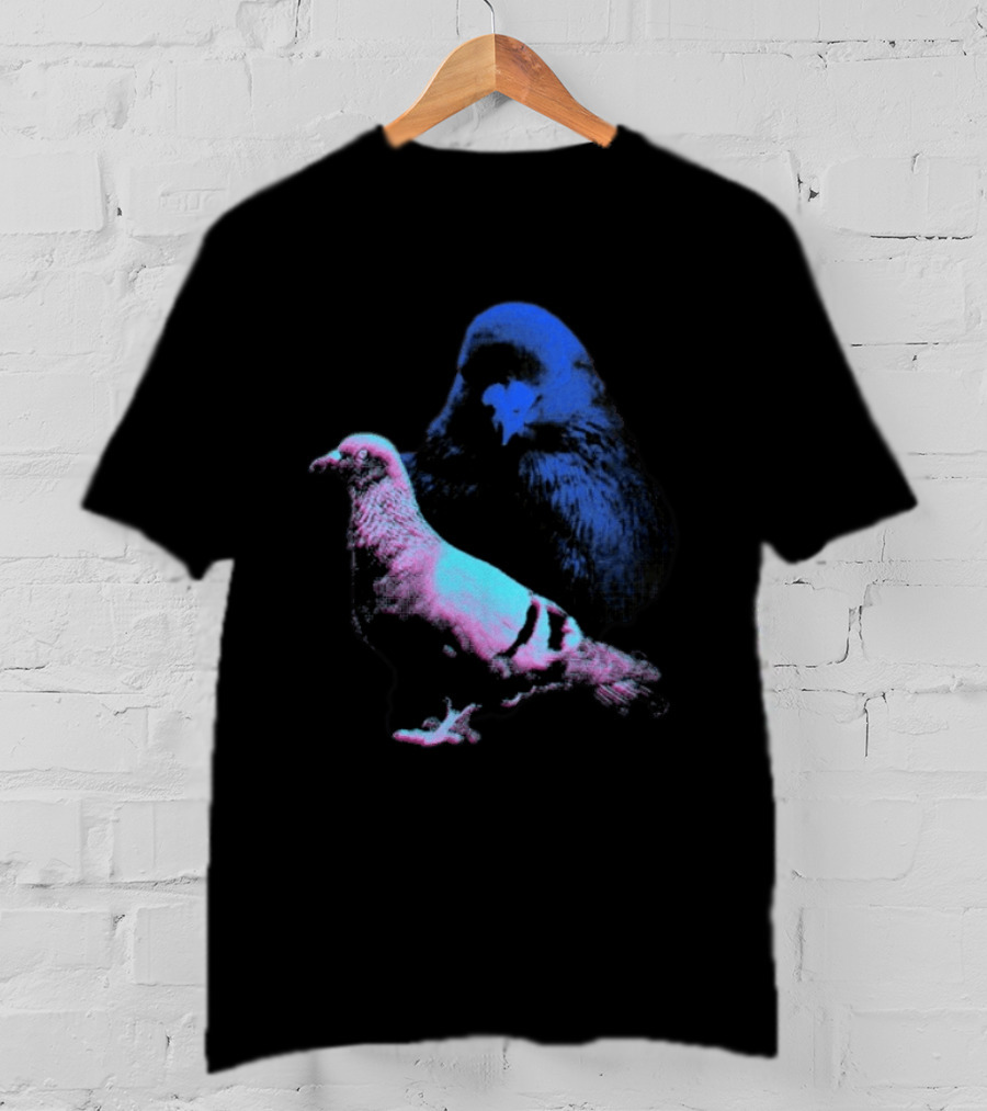 It's Just A Pigeon Neon Duo Bold Colors Contrast T-Shirt