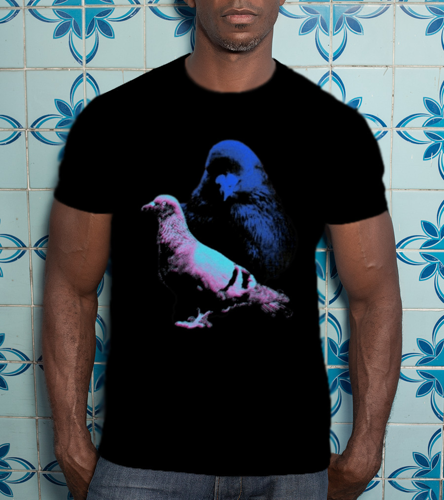 It's Just A Pigeon Neon Duo Bold Colors Contrast T-Shirt