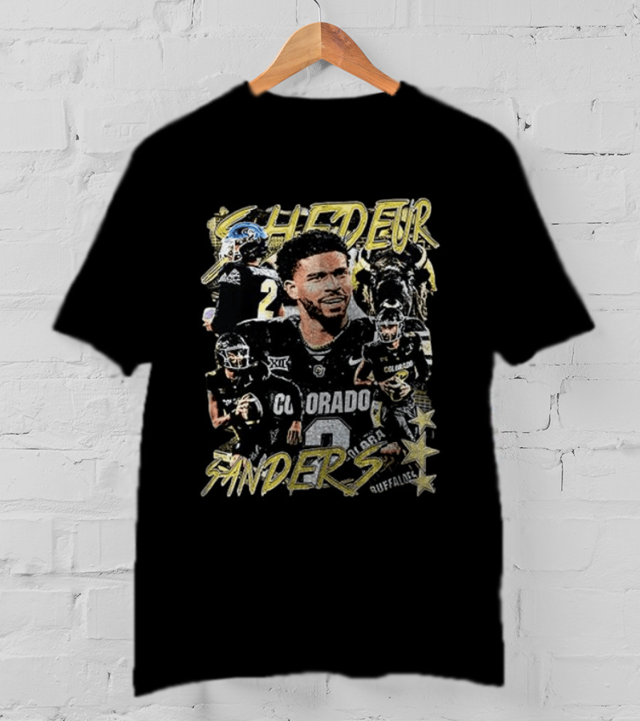 Shedeur Sanders Colorado Buffaloes Football XXL Player Collage T-Shirt