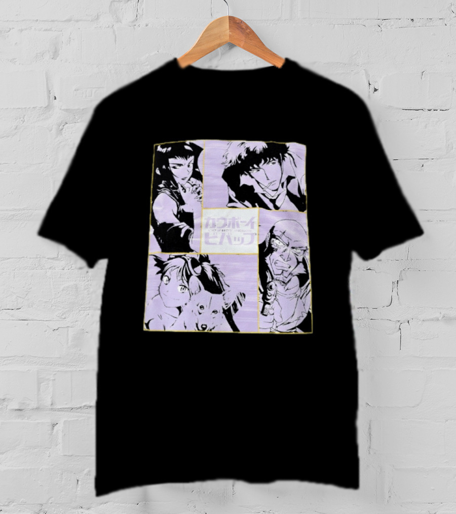 Cowboy Bebop Anime Characters Collage Faye Spike Ein Jet T-Shirt