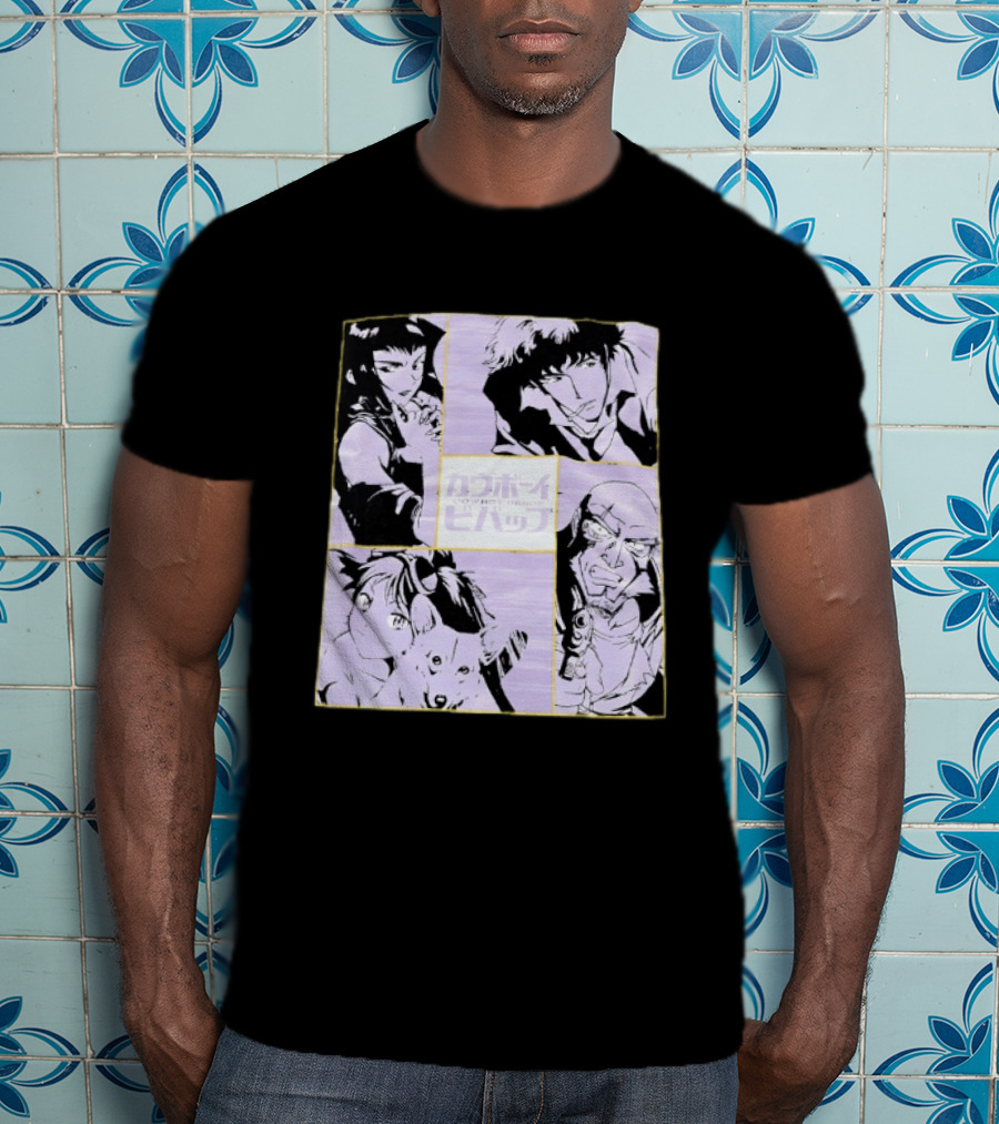 Cowboy Bebop Anime Characters Collage Faye Spike Ein Jet T-Shirt