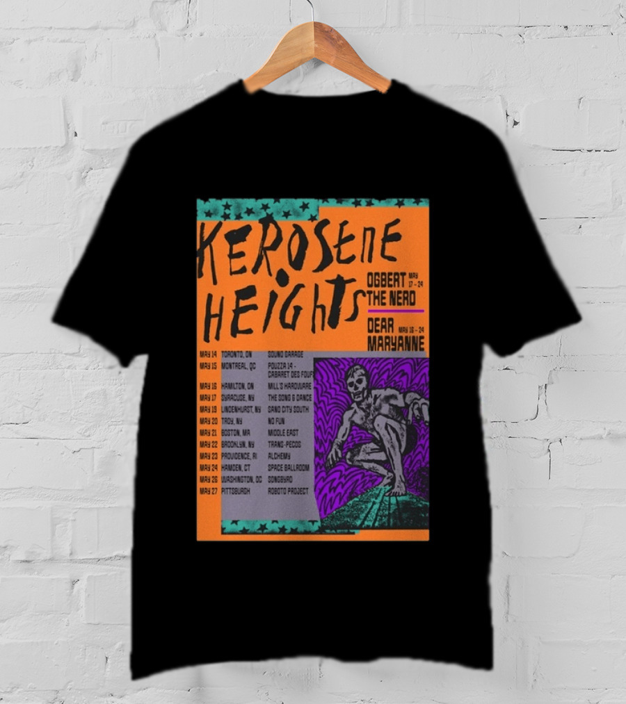 Kerosene Heights Tour 2026 Ogbert The Nerd Dear Maryanne Concert Dates And Locations T-Shirt