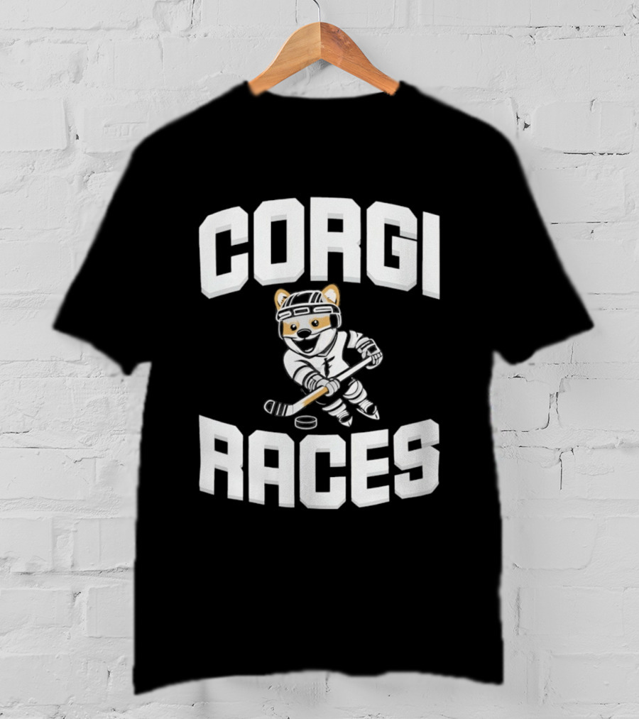 Fargo Force 2026 Corgi Ice Hockey Races T-Shirt