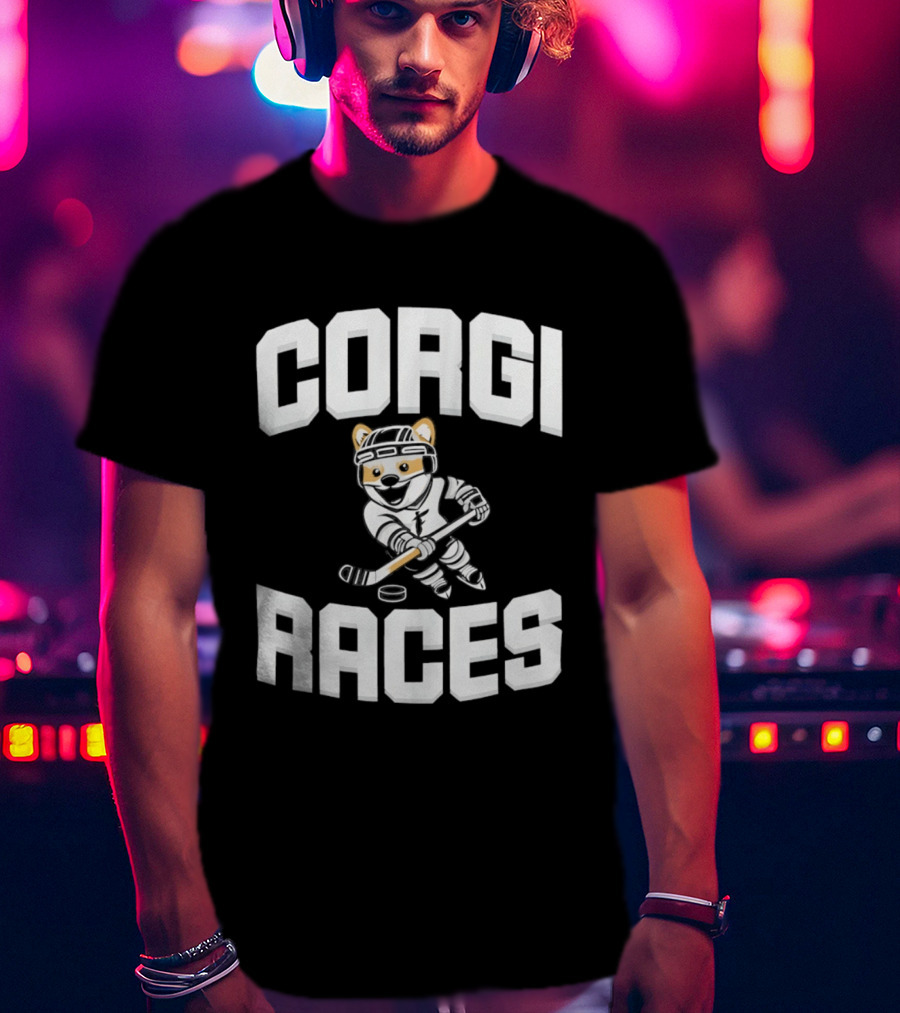Fargo Force 2026 Corgi Ice Hockey Races T-Shirt