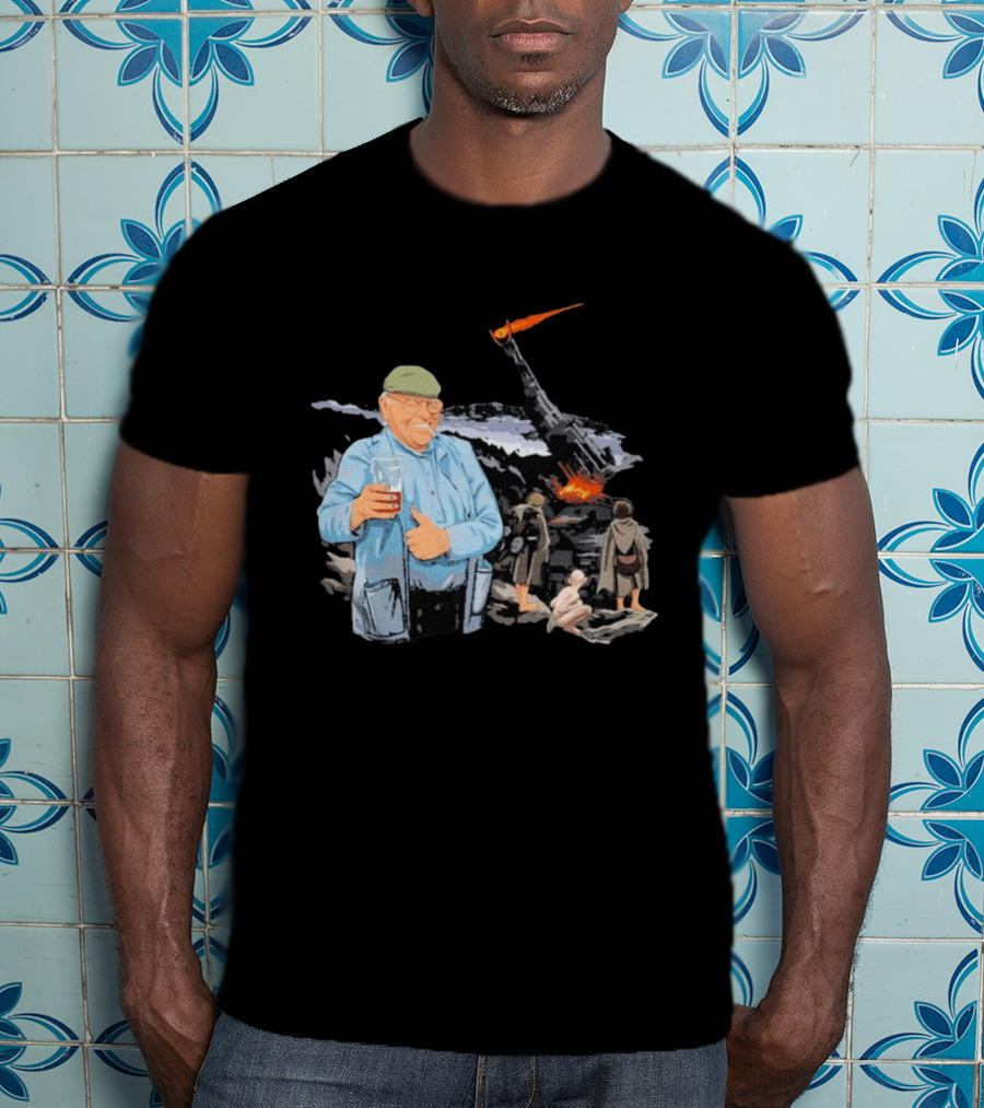Fred Dibnah Thumbs Up At Mount Doom By Jim'll Paint It T-Shirt