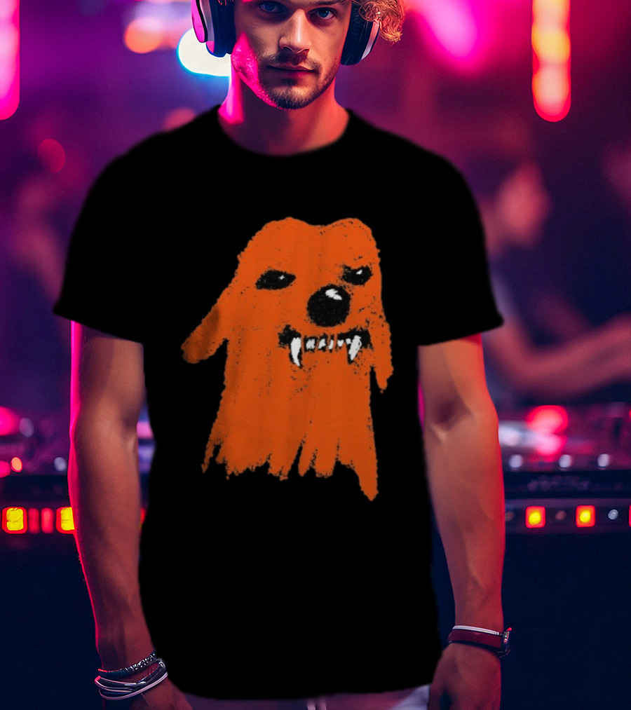 Small Grumpy Orange Dog With Fangs T-Shirt