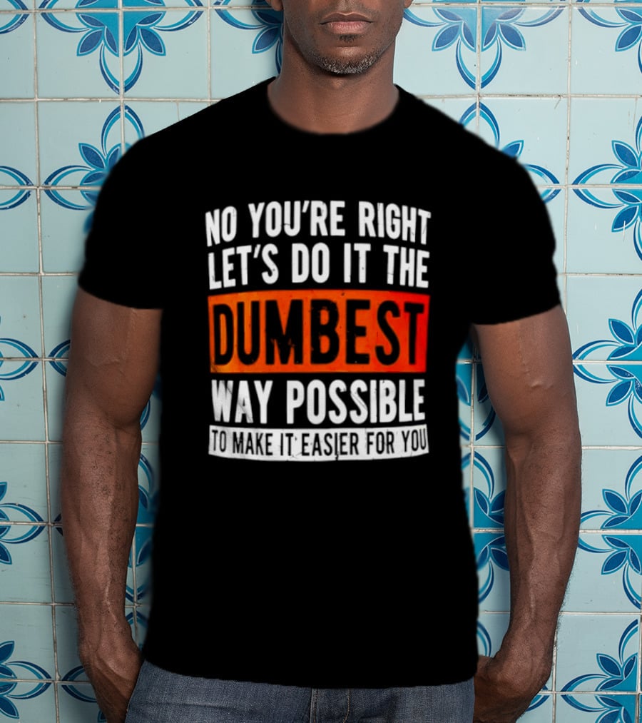 No You're Right Let's Do It The Dumbest Way Possible To Make It Easier For You T-Shirt