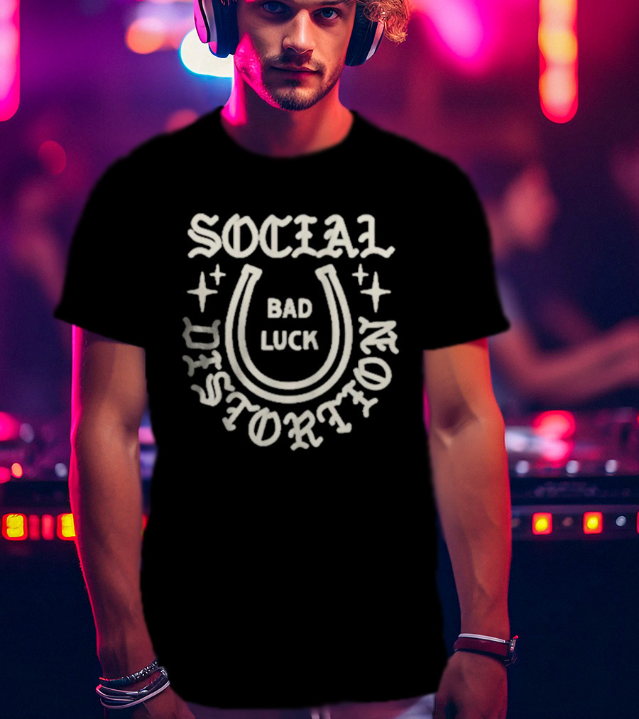 Social Distortion Bad Luck Horseshoe Stars T-Shirt