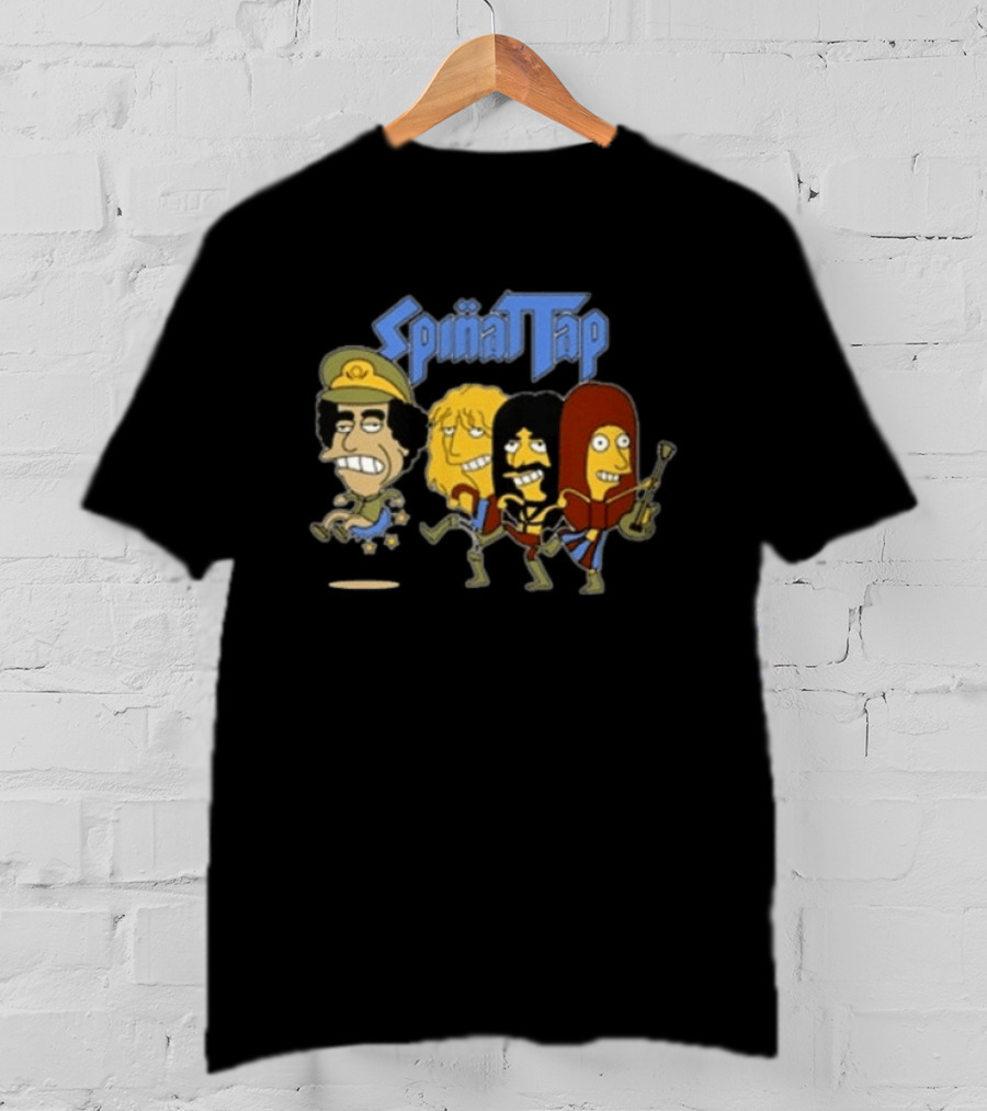 Spinattap 1992 World Tour London Paris Munich Springfield Gaddafi Cartoon Characters T-Shirt