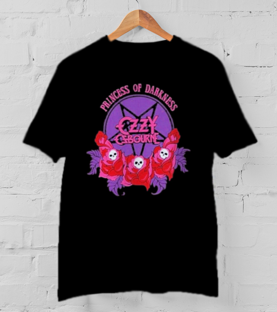 Ozzy Osbourne Princess Of Darkness Roses Skulls T-Shirt