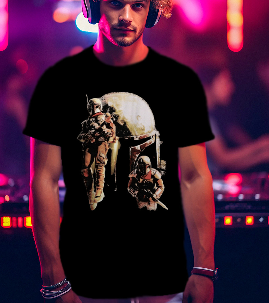 Star Wars Cobb Vanth Mandalorian Collage Forge Helmet T-Shirt