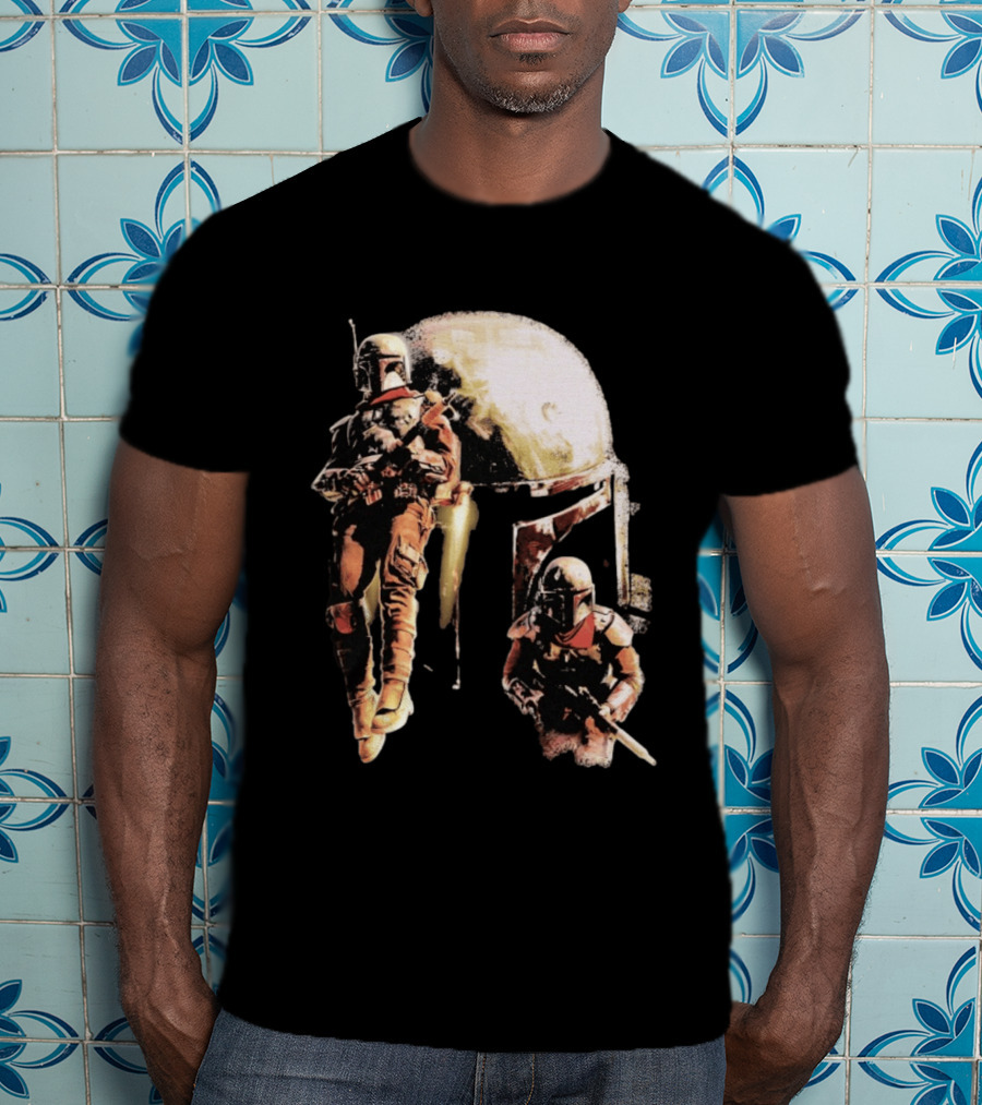 Star Wars Cobb Vanth Mandalorian Collage Forge Helmet T-Shirt
