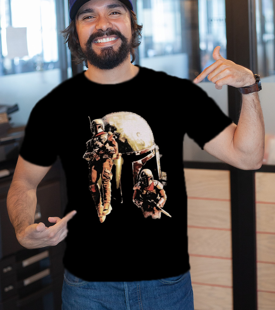 Star Wars Cobb Vanth Mandalorian Collage Forge Helmet T-Shirt