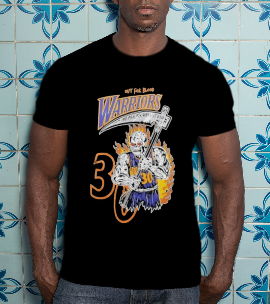 Stephen Curry 30 Golden State Warriors Out For Blood Warren Lotas Iconic Skull T-Shirt