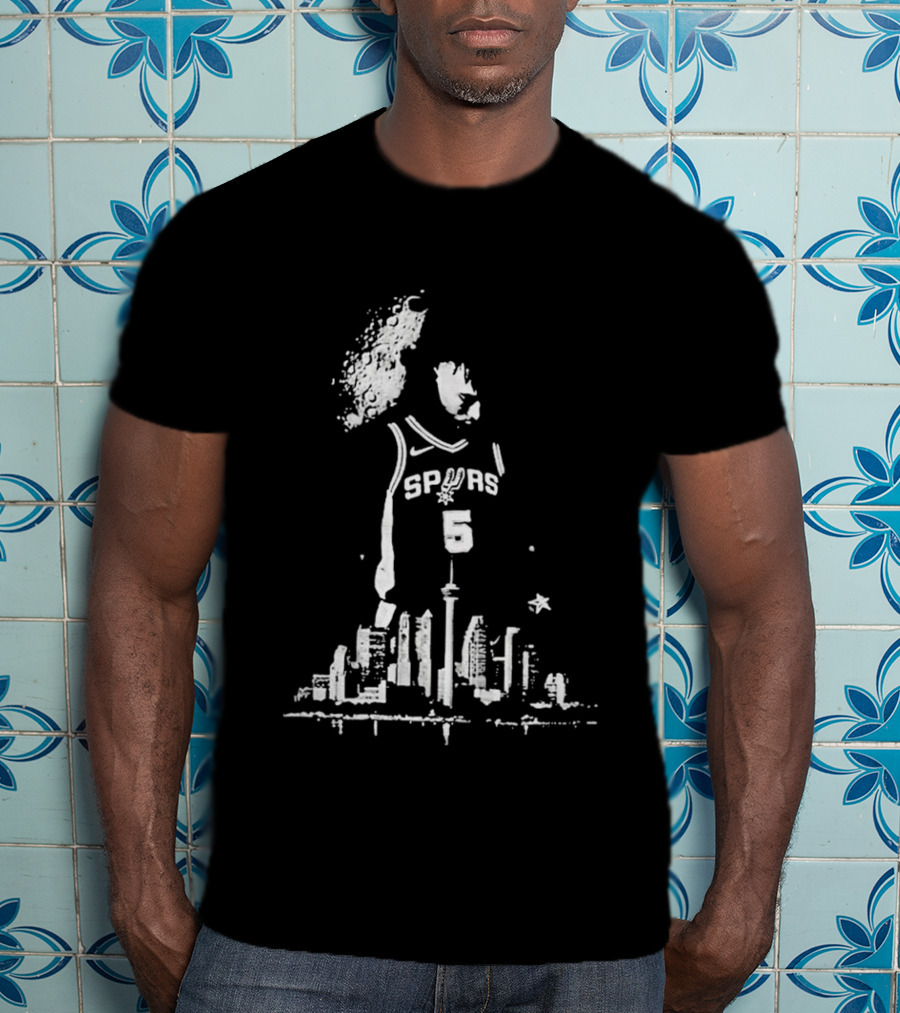 Stephon Castle Spurs Jersey San Antonio Skyline Basketball T-Shirt