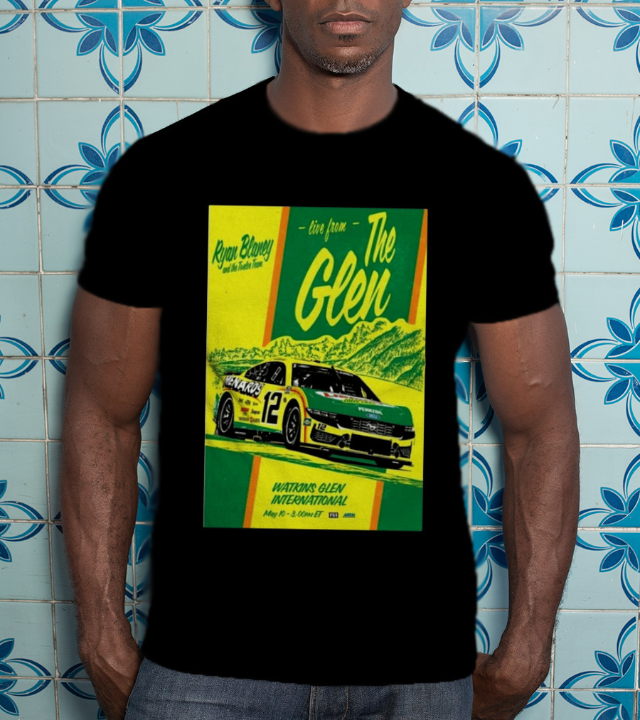 Ryan Blaney Live From The Glen Watkins Glen International May 10 3:00pm ET NASCAR Race Team Menards Pennzoil Car 12 T-Shirt