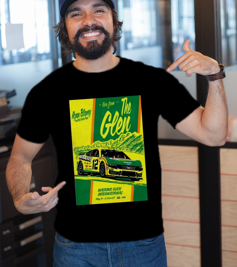 Ryan Blaney Live From The Glen Watkins Glen International May 10 3:00pm ET NASCAR Race Team Menards Pennzoil Car 12 T-Shirt