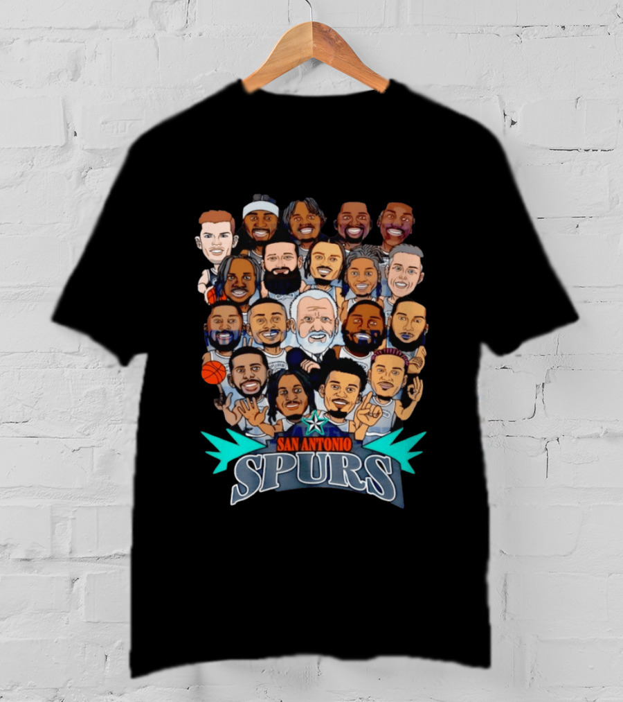 San Antonio Spurs Caricature Team Roster 2026 T-Shirt