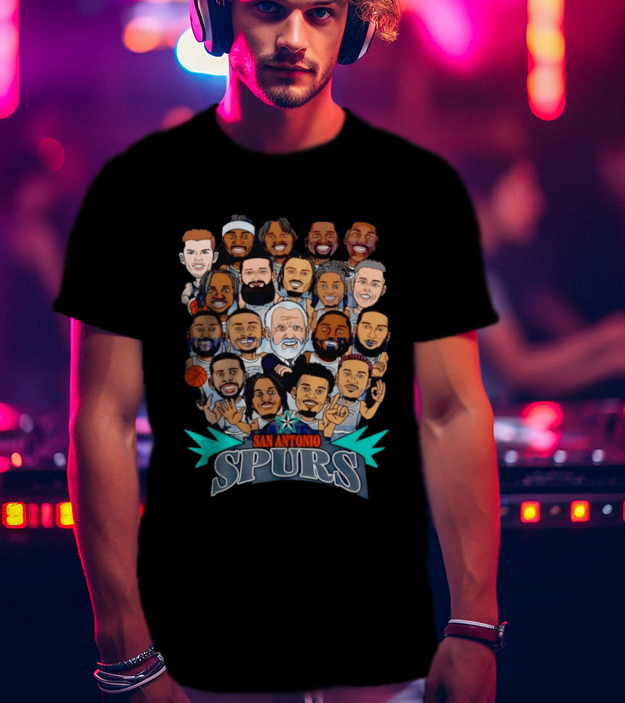 San Antonio Spurs Caricature Team Roster 2026 T-Shirt