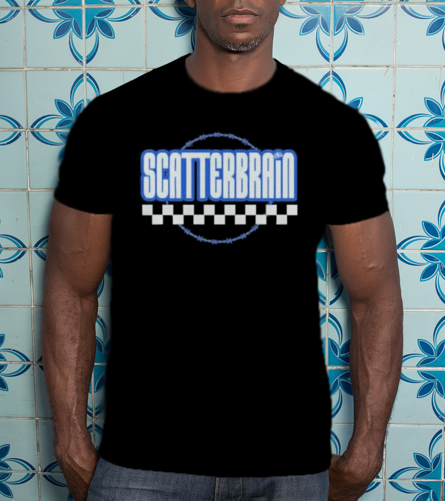 Scatterbrain Magazine Blue Checkered T-Shirt