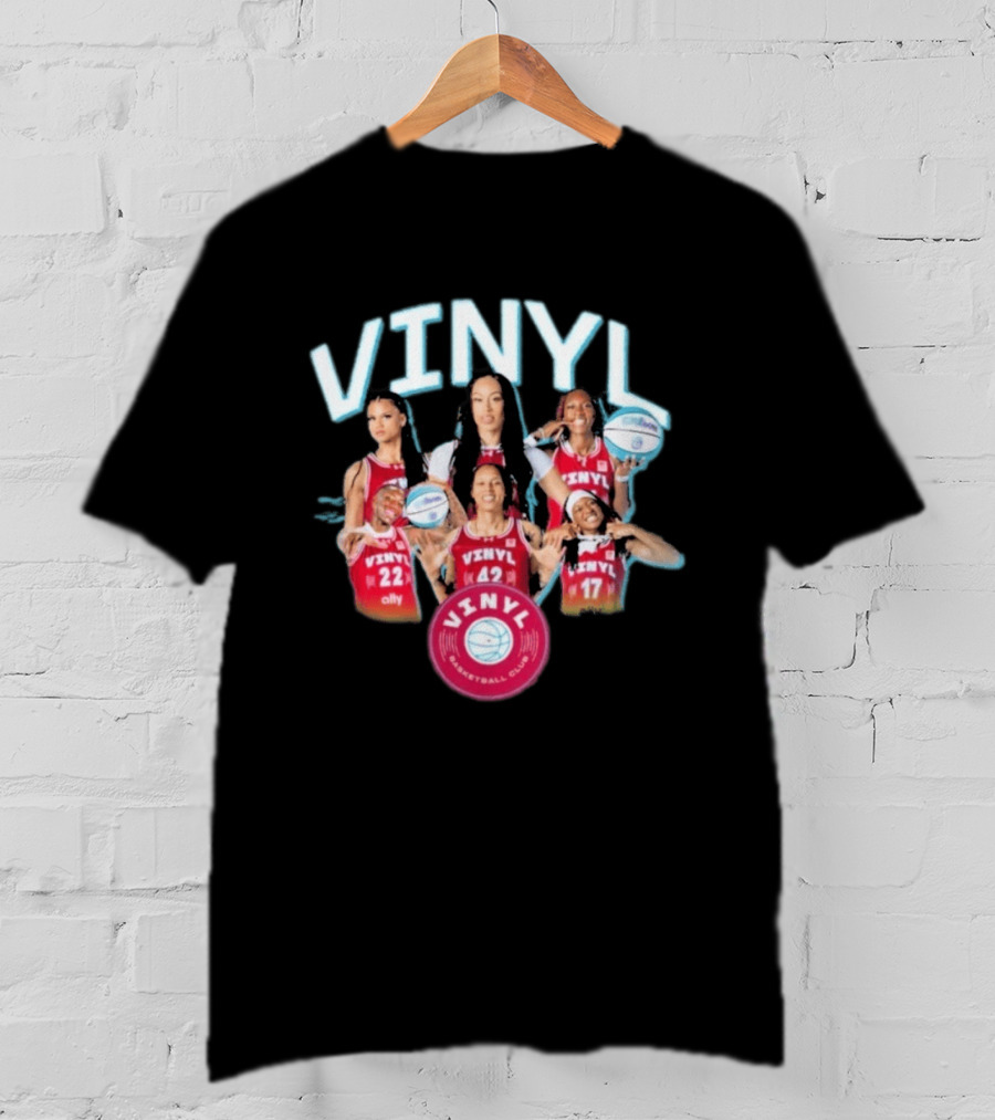 Vinyl Basketball Club Player Team Spirit With Basketball Stars T-Shirt